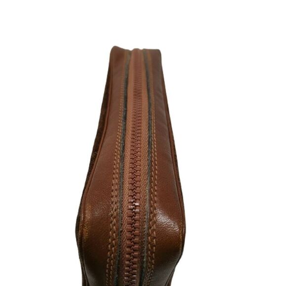 Rare Vintage Gucci Collector Brown Leather Suede Clutch/Toiletry Bag | Circa 196 - Picture 3 of 7